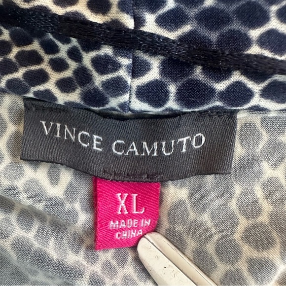 Vince Camuto Blue/White Sheath Maxi Dress V-Neck Sleeveless - Picture 4 of 6